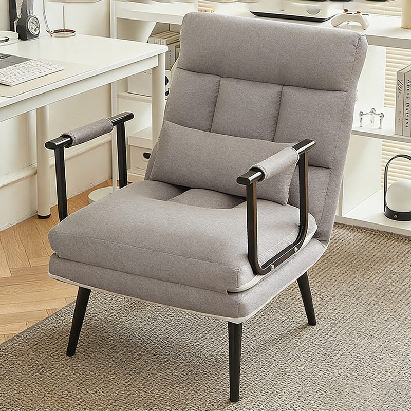 Modern Minimalist Rectangular Breathable Mesh Fabric Steel Foldable Desk Chair Backrest Armrest For Home Office