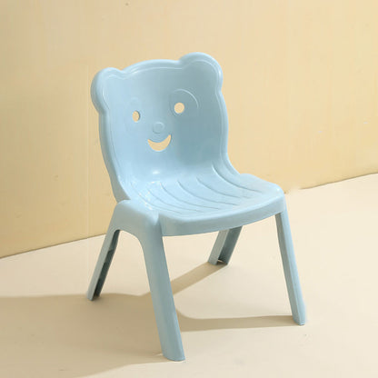 Contemporary Creative Curved Bear Hollowing Design Kids PP Dining Chair Backrest Armless For Dining Room & Kitchen