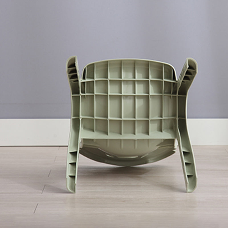 Contemporary Creative Curved Bear Hollowing Design Kids PP Dining Chair Backrest Armless For Dining Room & Kitchen