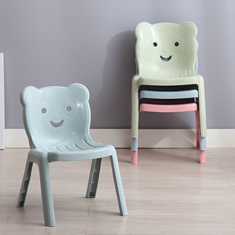 Contemporary Creative Curved Bear Hollowing Design Kids PP Dining Chair Backrest Armless For Dining Room & Kitchen