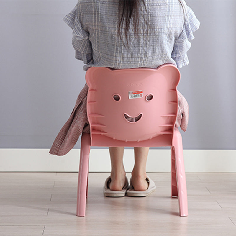 Contemporary Creative Curved Bear Hollowing Design Kids PP Dining Chair Backrest Armless For Dining Room & Kitchen