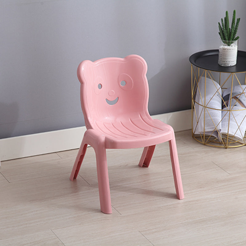 Contemporary Creative Curved Bear Hollowing Design Kids PP Dining Chair Backrest Armless For Dining Room & Kitchen