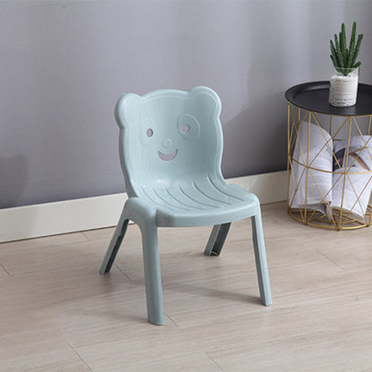 Contemporary Creative Curved Bear Hollowing Design Kids PP Dining Chair Backrest Armless For Dining Room & Kitchen
