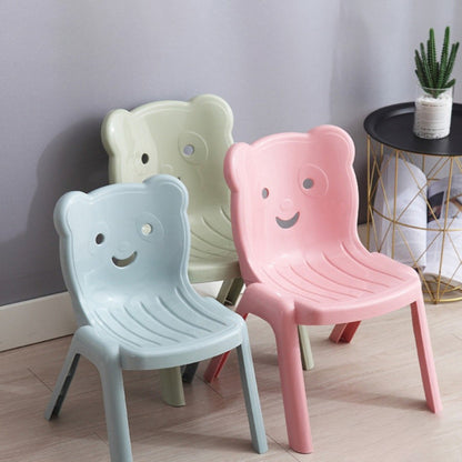 Contemporary Creative Curved Bear Hollowing Design Kids PP Dining Chair Backrest Armless For Dining Room & Kitchen