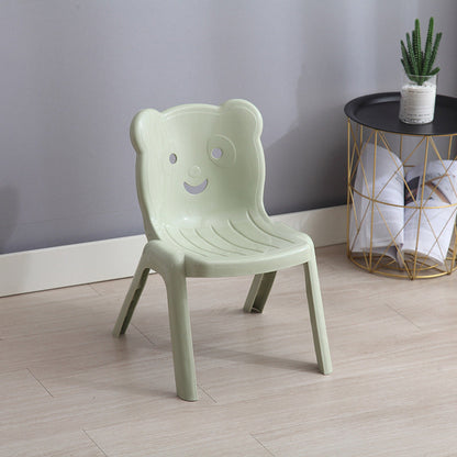 Contemporary Creative Curved Bear Hollowing Design Kids PP Dining Chair Backrest Armless For Dining Room & Kitchen