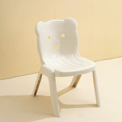 Contemporary Creative Curved Bear Hollowing Design Kids PP Dining Chair Backrest Armless For Dining Room & Kitchen