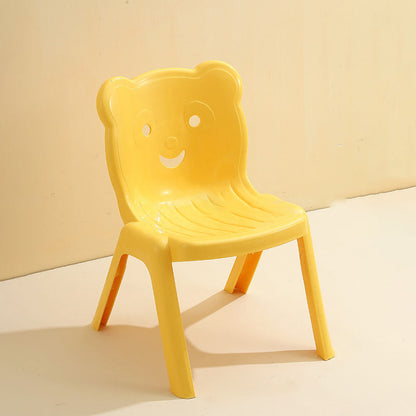 Contemporary Creative Curved Bear Hollowing Design Kids PP Dining Chair Backrest Armless For Dining Room & Kitchen