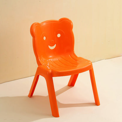 Contemporary Creative Curved Bear Hollowing Design Kids PP Dining Chair Backrest Armless For Dining Room & Kitchen