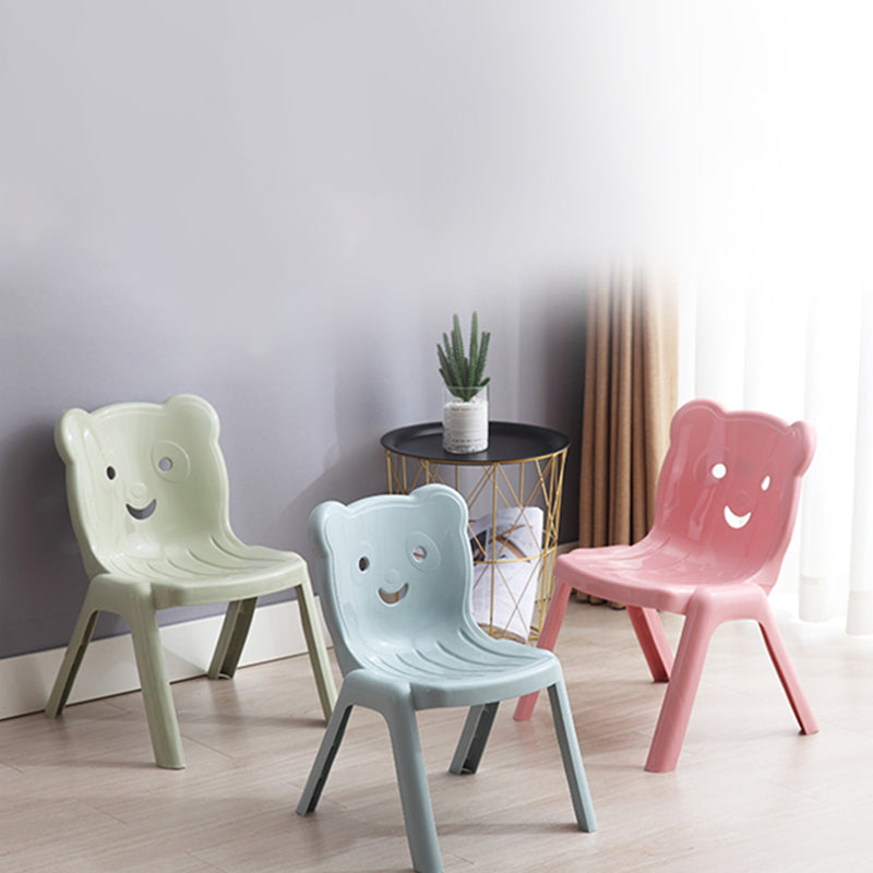 Contemporary Creative Curved Bear Hollowing Design Kids PP Dining Chair Backrest Armless For Dining Room & Kitchen