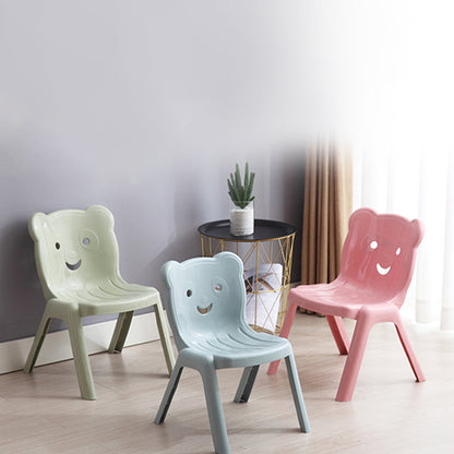 Contemporary Creative Curved Bear Hollowing Design Kids PP Dining Chair Backrest Armless For Dining Room & Kitchen