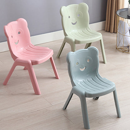 Contemporary Creative Curved Bear Hollowing Design Kids PP Dining Chair Backrest Armless For Dining Room & Kitchen