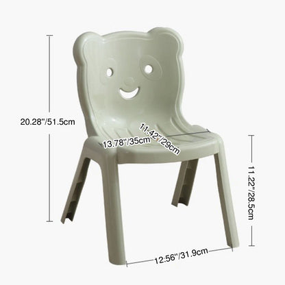 Contemporary Creative Curved Bear Hollowing Design Kids PP Dining Chair Backrest Armless For Dining Room & Kitchen