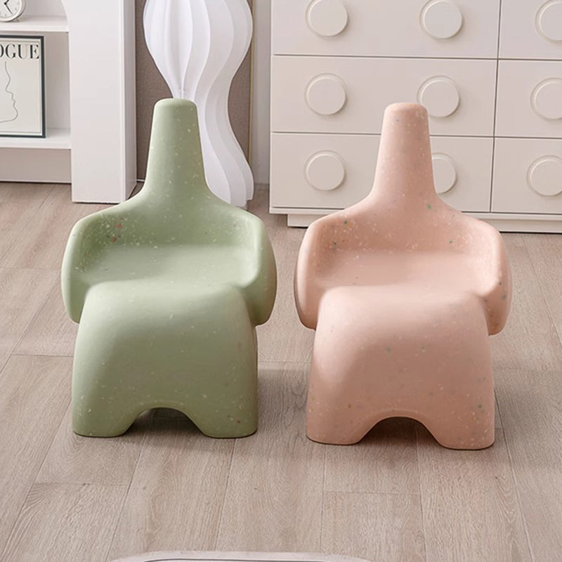 Contemporary Creative Curved Elephant Design Kids PE Dining Chair Backrest Armrest For Dining Room & Kitchen