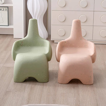 Contemporary Creative Curved Elephant Design Kids PE Dining Chair Backrest Armrest For Dining Room & Kitchen