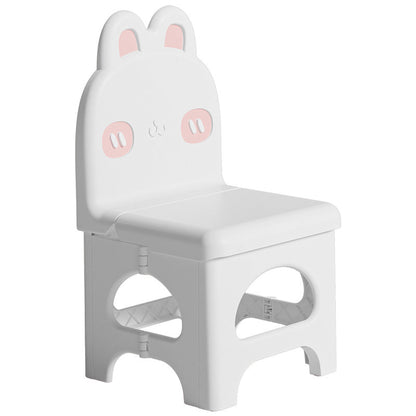 Contemporary Creative Curved Rabbit Design PP Kids Foldable Dining Chair Backrest Armless For Dining Room & Kitchen