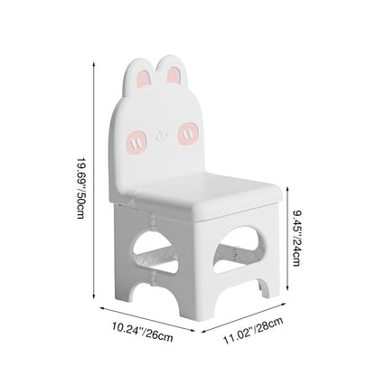 Contemporary Creative Curved Rabbit Design PP Kids Foldable Dining Chair Backrest Armless For Dining Room & Kitchen