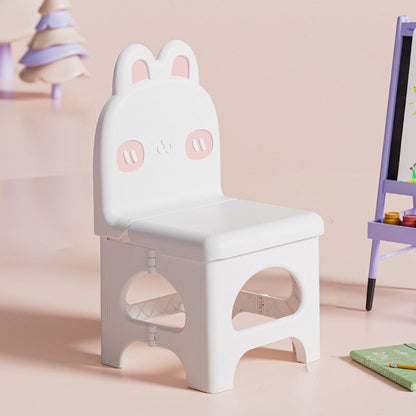 Contemporary Creative Curved Rabbit Design PP Kids Foldable Dining Chair Backrest Armless For Dining Room & Kitchen