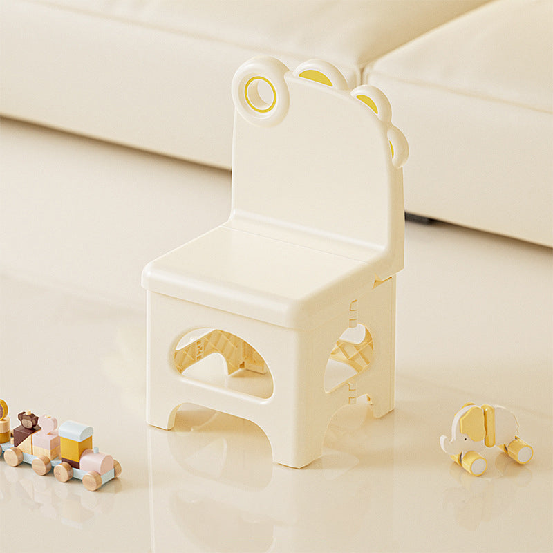 Contemporary Creative Curved Mini Dinosaur Design PP Foldable Kids Dining Chair Backrest Armless For Dining Room & Kitchen