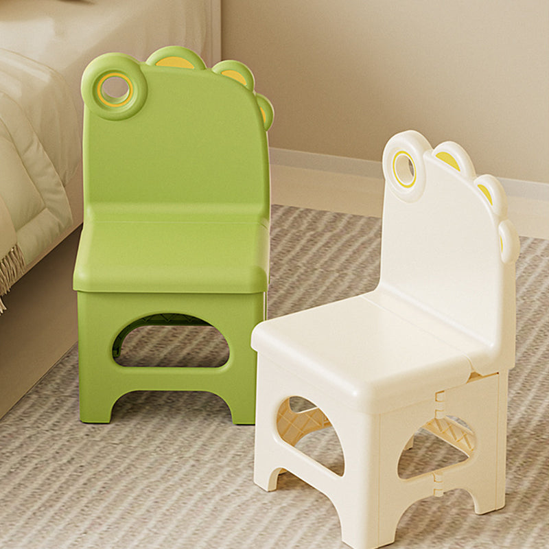Contemporary Creative Curved Mini Dinosaur Design PP Foldable Kids Dining Chair Backrest Armless For Dining Room & Kitchen