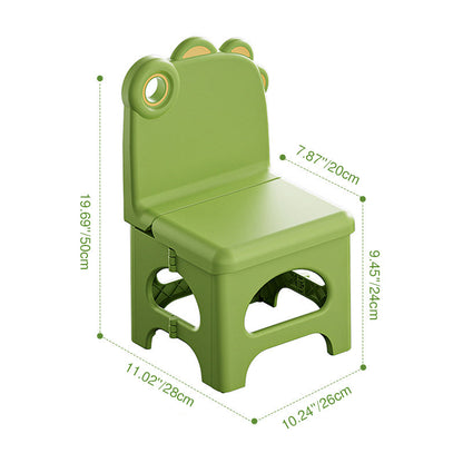 Contemporary Creative Curved Mini Dinosaur Design PP Foldable Kids Dining Chair Backrest Armless For Dining Room & Kitchen