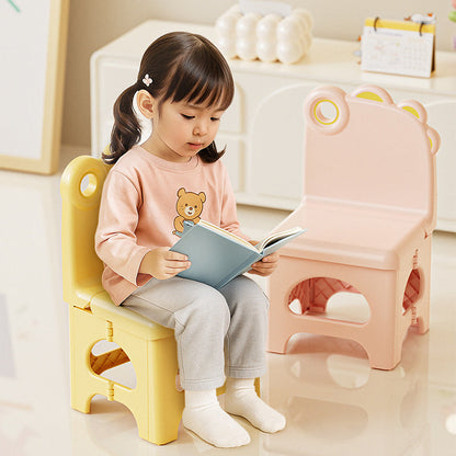 Contemporary Creative Curved Mini Dinosaur Design PP Foldable Kids Dining Chair Backrest Armless For Dining Room & Kitchen