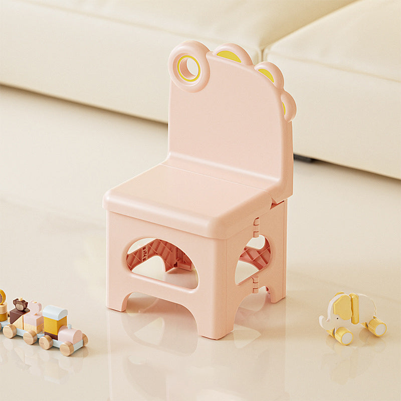 Contemporary Creative Curved Mini Dinosaur Design PP Foldable Kids Dining Chair Backrest Armless For Dining Room & Kitchen