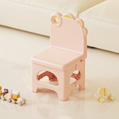 Contemporary Creative Curved Mini Dinosaur Design PP Foldable Kids Dining Chair Backrest Armless For Dining Room & Kitchen