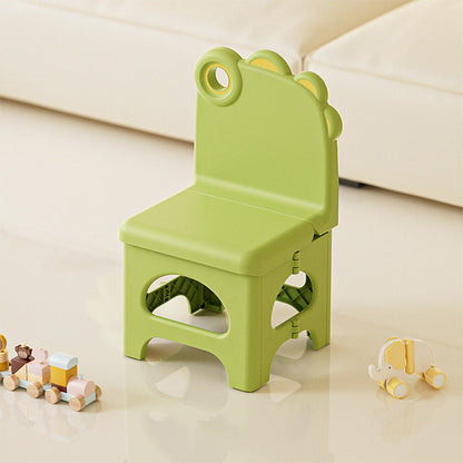 Contemporary Creative Curved Mini Dinosaur Design PP Foldable Kids Dining Chair Backrest Armless For Dining Room & Kitchen