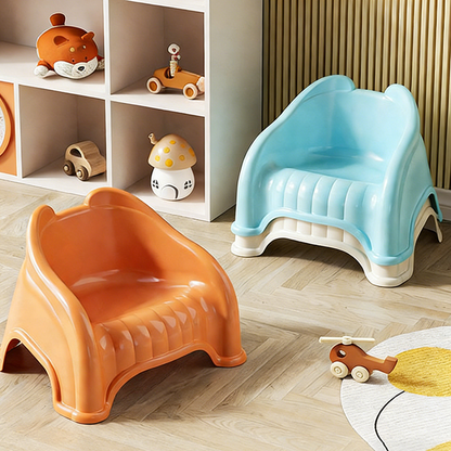Modern Minimalist Curved Bear Design PP Kids Stackable Low Stool Backrest Armless For Living Room
