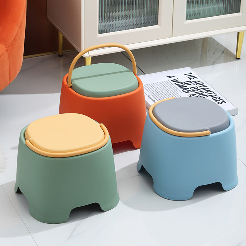 Contemporary Creative Cylindrical PP Kids Handheld Low Stool Backless & Armless For Living Room