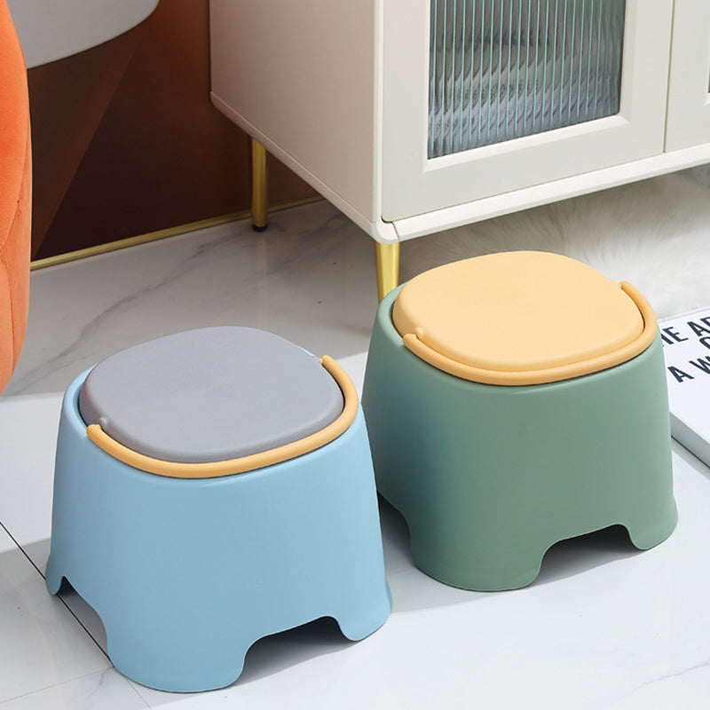 Contemporary Creative Cylindrical PP Kids Handheld Low Stool Backless & Armless For Living Room
