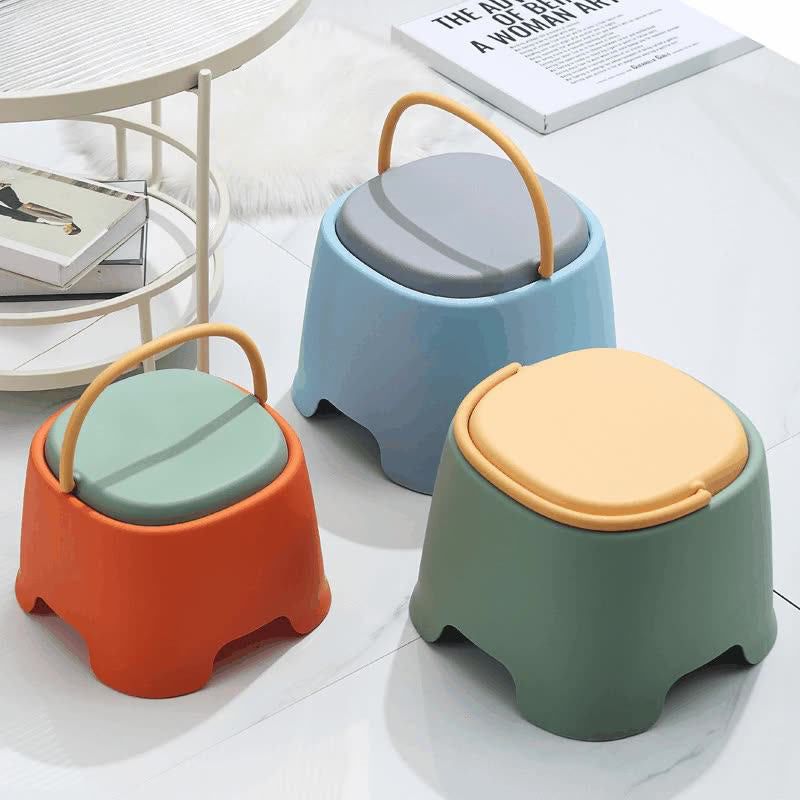 Contemporary Creative Cylindrical PP Kids Handheld Low Stool Backless & Armless For Living Room