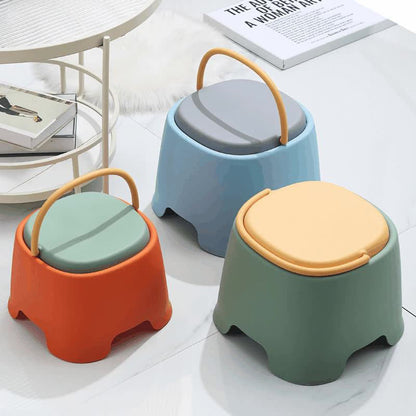 Contemporary Creative Cylindrical PP Kids Handheld Low Stool Backless & Armless For Living Room