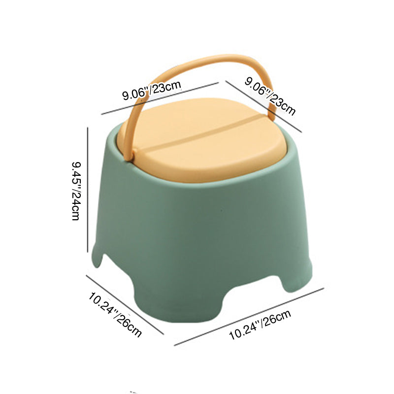 Contemporary Creative Cylindrical PP Kids Handheld Low Stool Backless & Armless For Living Room