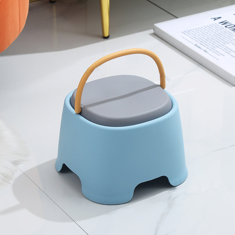 Contemporary Creative Cylindrical PP Kids Handheld Low Stool Backless & Armless For Living Room