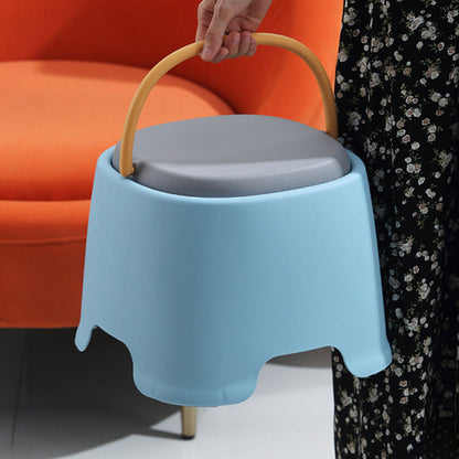 Contemporary Creative Cylindrical PP Kids Handheld Low Stool Backless & Armless For Living Room