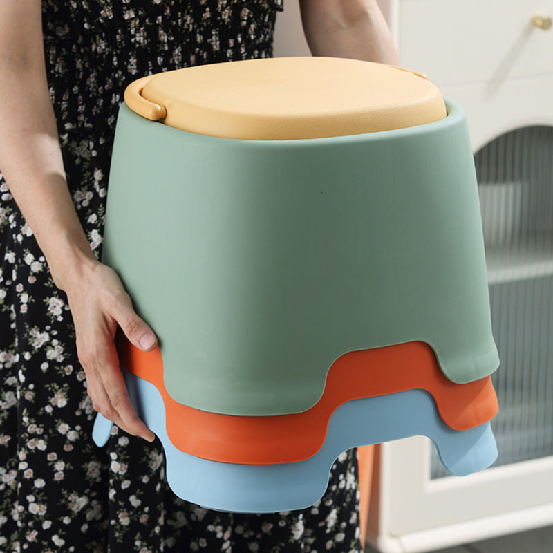 Contemporary Creative Cylindrical PP Kids Handheld Low Stool Backless & Armless For Living Room
