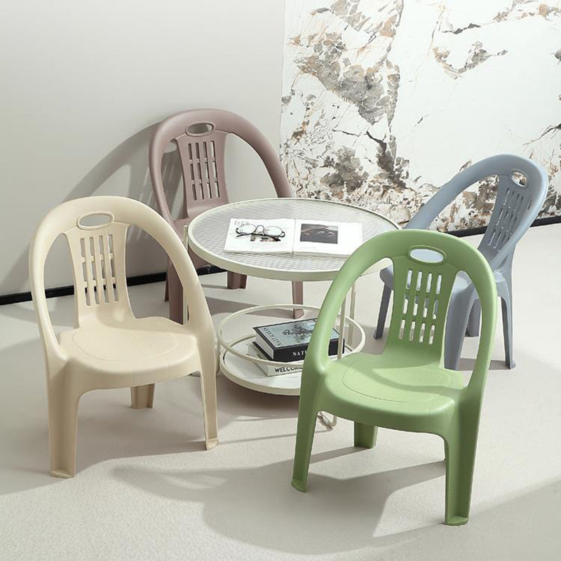 Modern Minimalist Curved Kids PP Stackable Low Stool Backrest Armless For Living Room