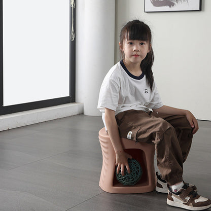 Contemporary Creative Wave Shell Design PE Kids Dining Chair Backrest Armless For Dining Room & Kitchen