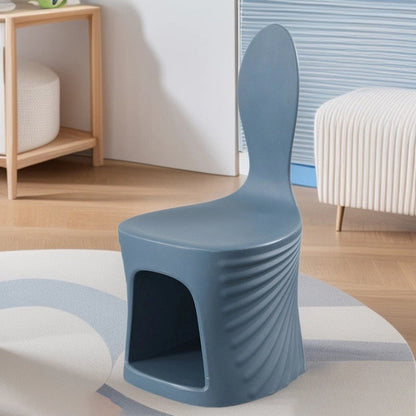 Contemporary Creative Wave Shell Design PE Kids Dining Chair Backrest Armless For Dining Room & Kitchen