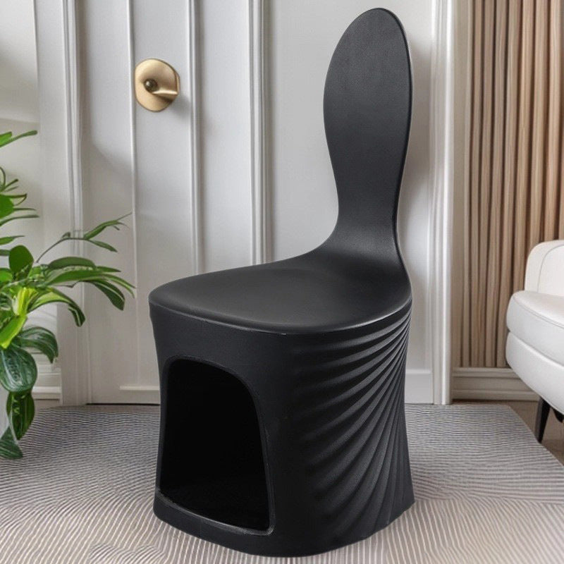 Contemporary Creative Wave Shell Design PE Kids Dining Chair Backrest Armless For Dining Room & Kitchen