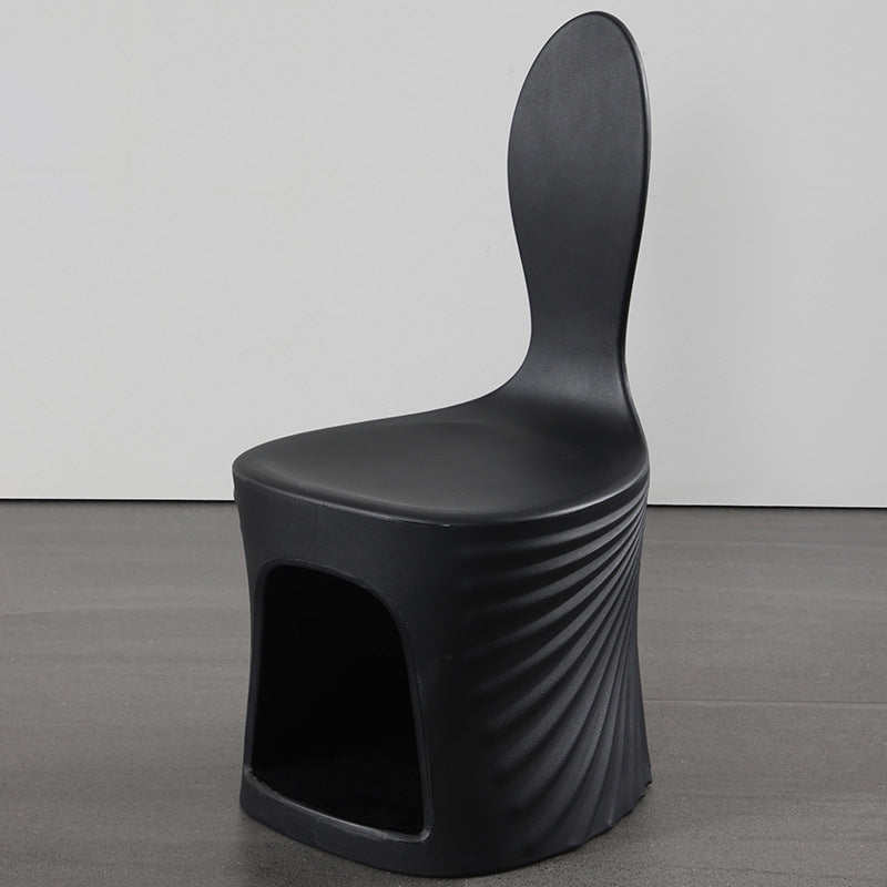Contemporary Creative Wave Shell Design PE Kids Dining Chair Backrest Armless For Dining Room & Kitchen
