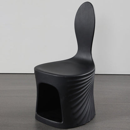 Contemporary Creative Wave Shell Design PE Kids Dining Chair Backrest Armless For Dining Room & Kitchen