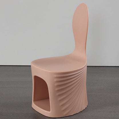 Contemporary Creative Wave Shell Design PE Kids Dining Chair Backrest Armless For Dining Room & Kitchen