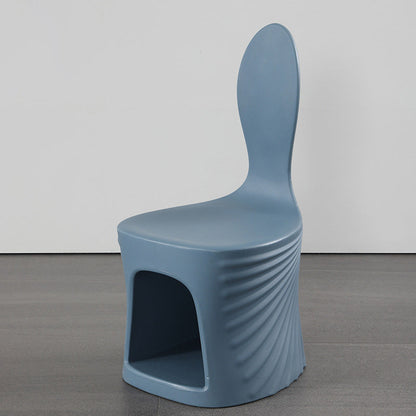Contemporary Creative Wave Shell Design PE Kids Dining Chair Backrest Armless For Dining Room & Kitchen