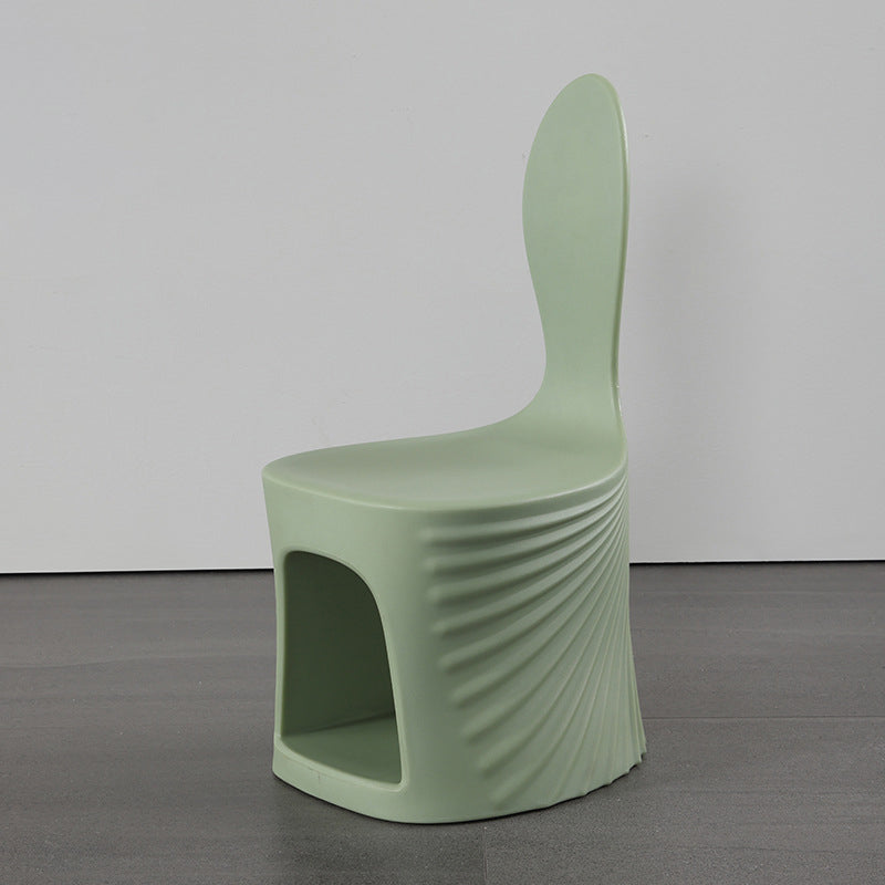 Contemporary Creative Wave Shell Design PE Kids Dining Chair Backrest Armless For Dining Room & Kitchen