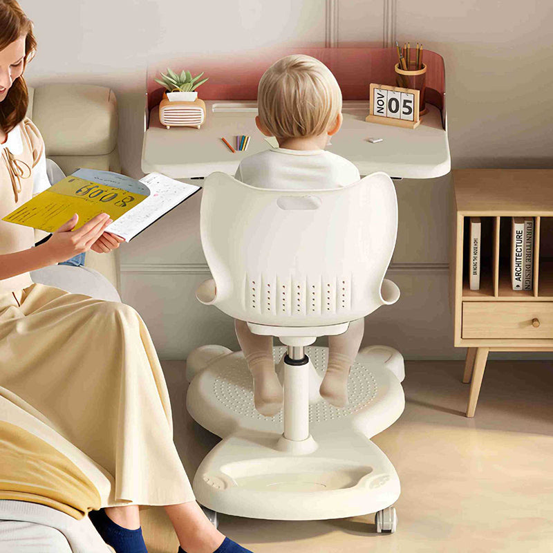 Modern Minimalist Rectangular Kids Mesh Fabric PP Iron Integrated Height-Adjustable Desk & Chair Set Backrest For Home Office