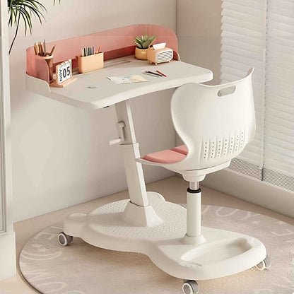 Modern Minimalist Rectangular Kids Mesh Fabric PP Iron Integrated Height-Adjustable Desk & Chair Set Backrest For Home Office