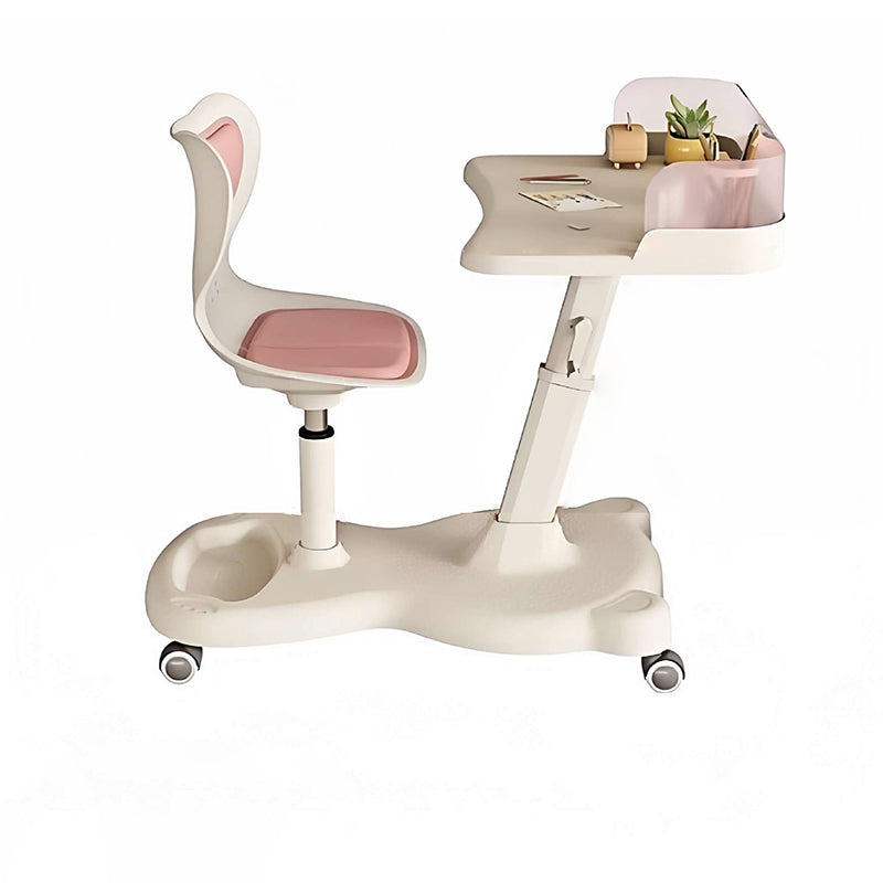 Modern Minimalist Rectangular Kids Mesh Fabric PP Iron Integrated Height-Adjustable Desk & Chair Set Backrest For Home Office