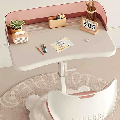 Modern Minimalist Rectangular Kids Mesh Fabric PP Iron Integrated Height-Adjustable Desk & Chair Set Backrest For Home Office